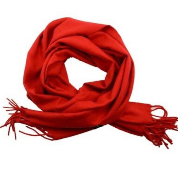 100% CASHMERE RED SCARF - Picture 4 of 4